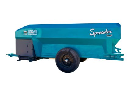 BADGER Spreader | Machine for applying mulch, gravel, fertilizer, and other materials.