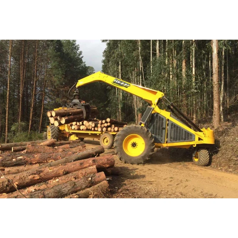 Dezzi DL36B 3 Wheeled Logger | Machine for felling, stacking, and transporting trees in forestry operations.