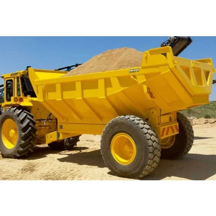 9m³ Walking Beam Rear Tip Dumper Trailer for transporting and unloading loose materials.