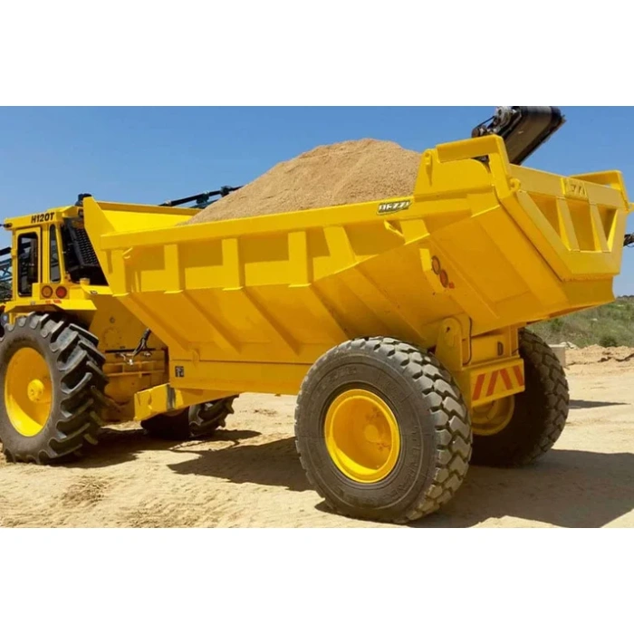 9m³ Walking Beam Rear Tip Dumper Trailer for transporting and unloading loose materials.