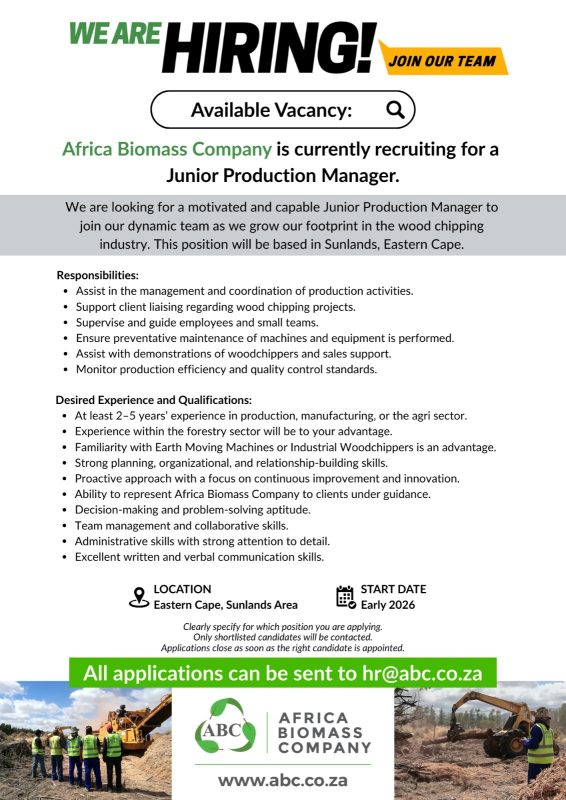 Junior production manager - sunlands, eastern cape 2 Whatsapp image 2025 12 16 at 10. 52. 20